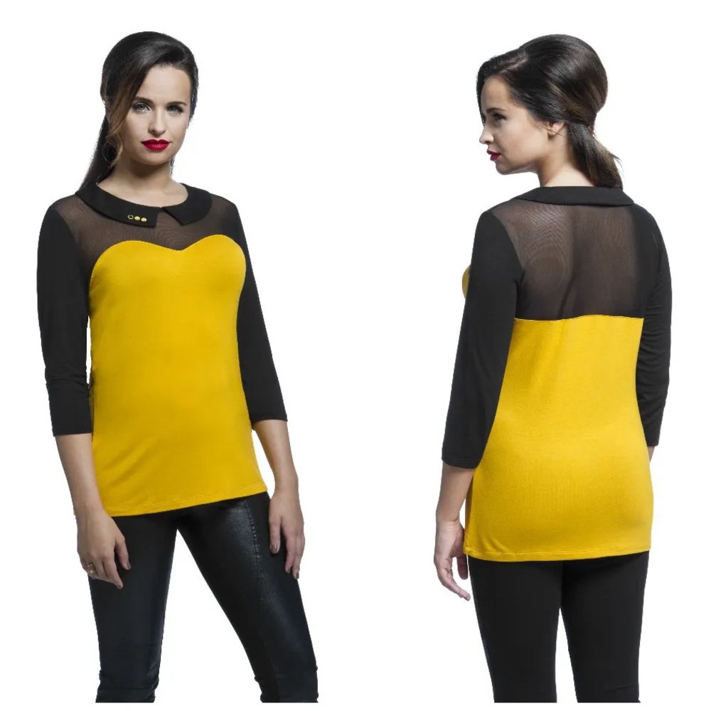 Her Universe *Rare* Star Trek Black and Yellow Women's Top
